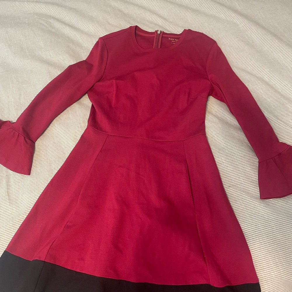 Kate Spade Red and Black Long Sleeve Dress